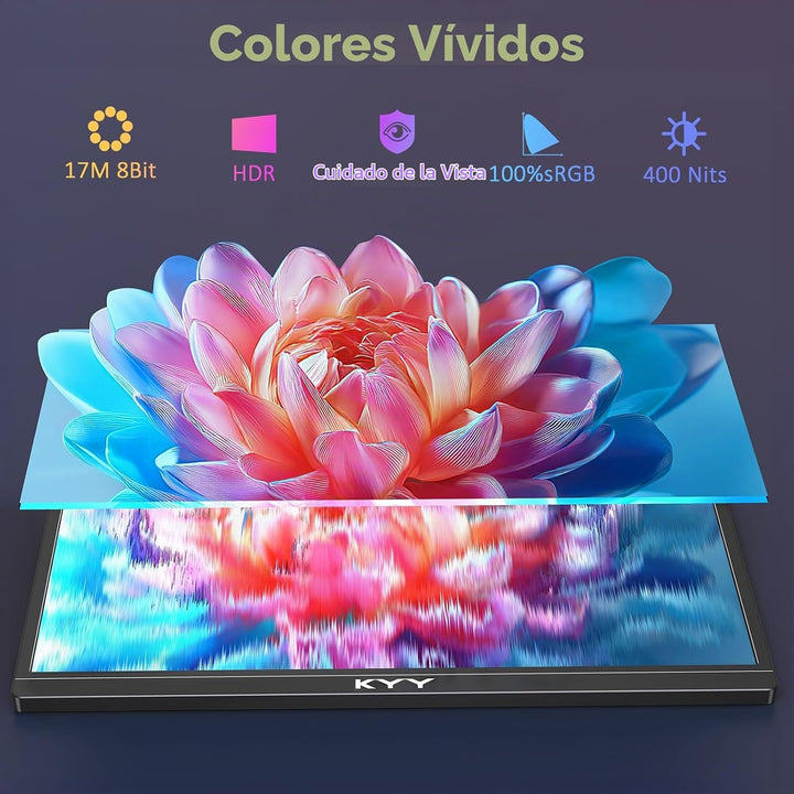KYY Monitor portátil 4K para computadora portátil, monitor de viaje...