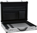 Alpine Swiss Maletín de aluminio ejecutivo maletín acolchado para portátil para hombres Funda de carcasa rígida Attache con cerradura combo Maletín de negocios