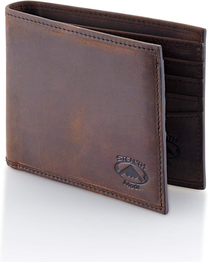 Stealth Mode Billetera de cuero para hombre. Billetera con RFID + 8...