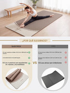 EaseUp Tapete de yoga de 0.394 in de grosor, 73 x 31.5 pulgadas, extra