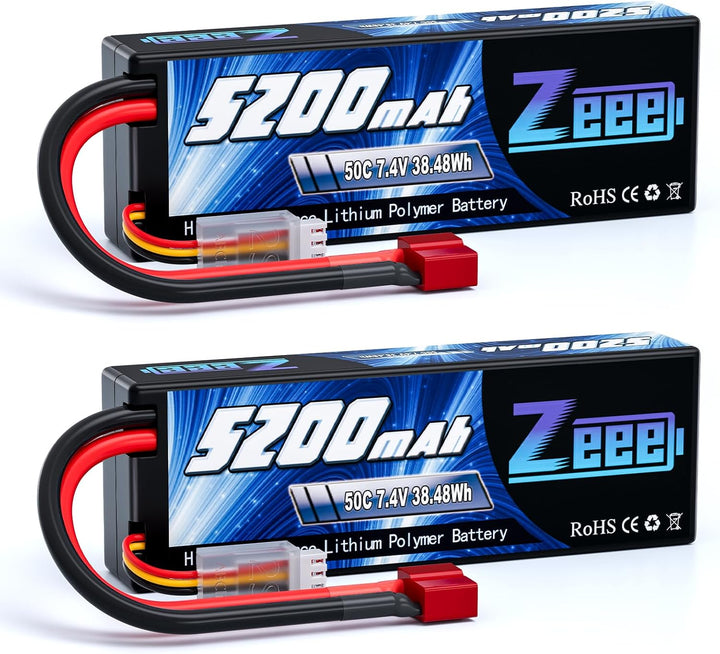 Zeee Lipo Battery 2S 50C 5200mAh Lipos Estuche rígido con