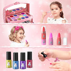 Set de Maquillaje Infantil de 57 Piezas para Niñas, Set de Maquillaje Real Lavable para Niñas Pequeñas