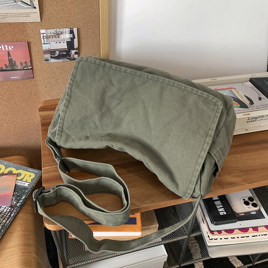 Bandolera Collsants para Hombre y Mujer, Bolso de Hombro de Lona, Bandolera Cruzada, Bolso de Mano Casual