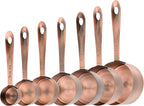 Juego de Tazas y Cucharas Medidoras Smithcraft, Juego de Tazas y Cucharas Medidoras de Cobre para Hornear y Cocina, Taza Medidora y Cuchara de Acero Inoxidable para Seco y Líquido, Juego de 7 Tazas