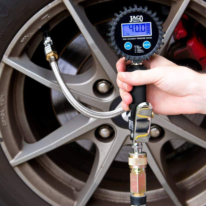 Medidor digital de inflador de neumáticos Jaco FlowPro, 200 PSI