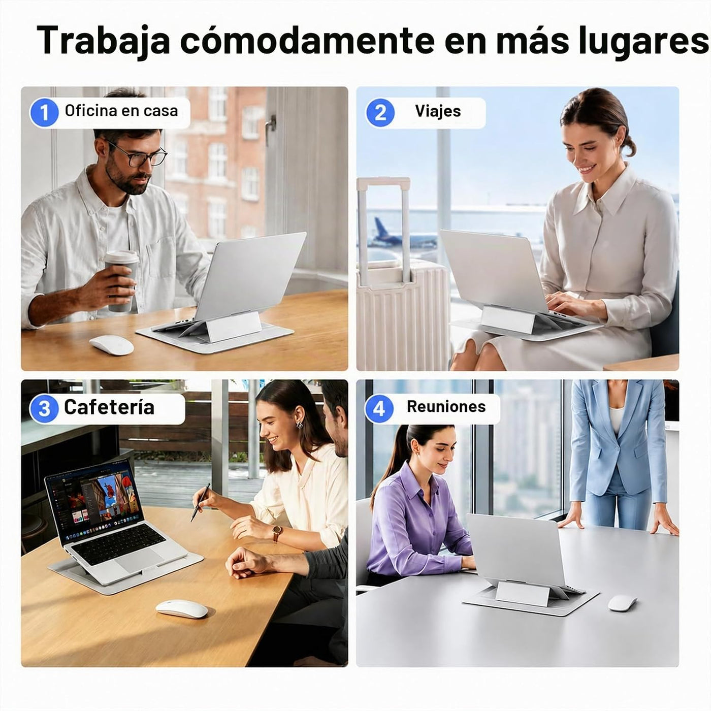 LumoTrek Funda para portátil 2 en 1 con soporte, 13-14 pulgadas, pi...