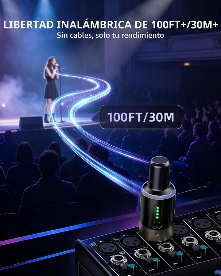 LEKATO 5,8 GHz micrófono inalámbrico XLR transmisor receptor sistem...