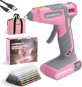 WORKPRO Pistola de pegamento caliente inalámbrica, precalentamiento rápido de 30 segundos, kit de pistola de pegamento de doble temperatura de 7.2V con 50 varillas de pegamento, bolsa de