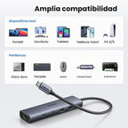 UGREEN USB C a Ethernet adaptador, 10Gbps Data puerto 5-en-1 Hub Ethernet