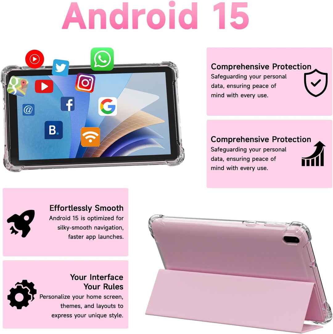 BYANDBY Tablet Android 14.0 de 7 pulgadas, 4GB + 32GB ROM (1TB expa...
