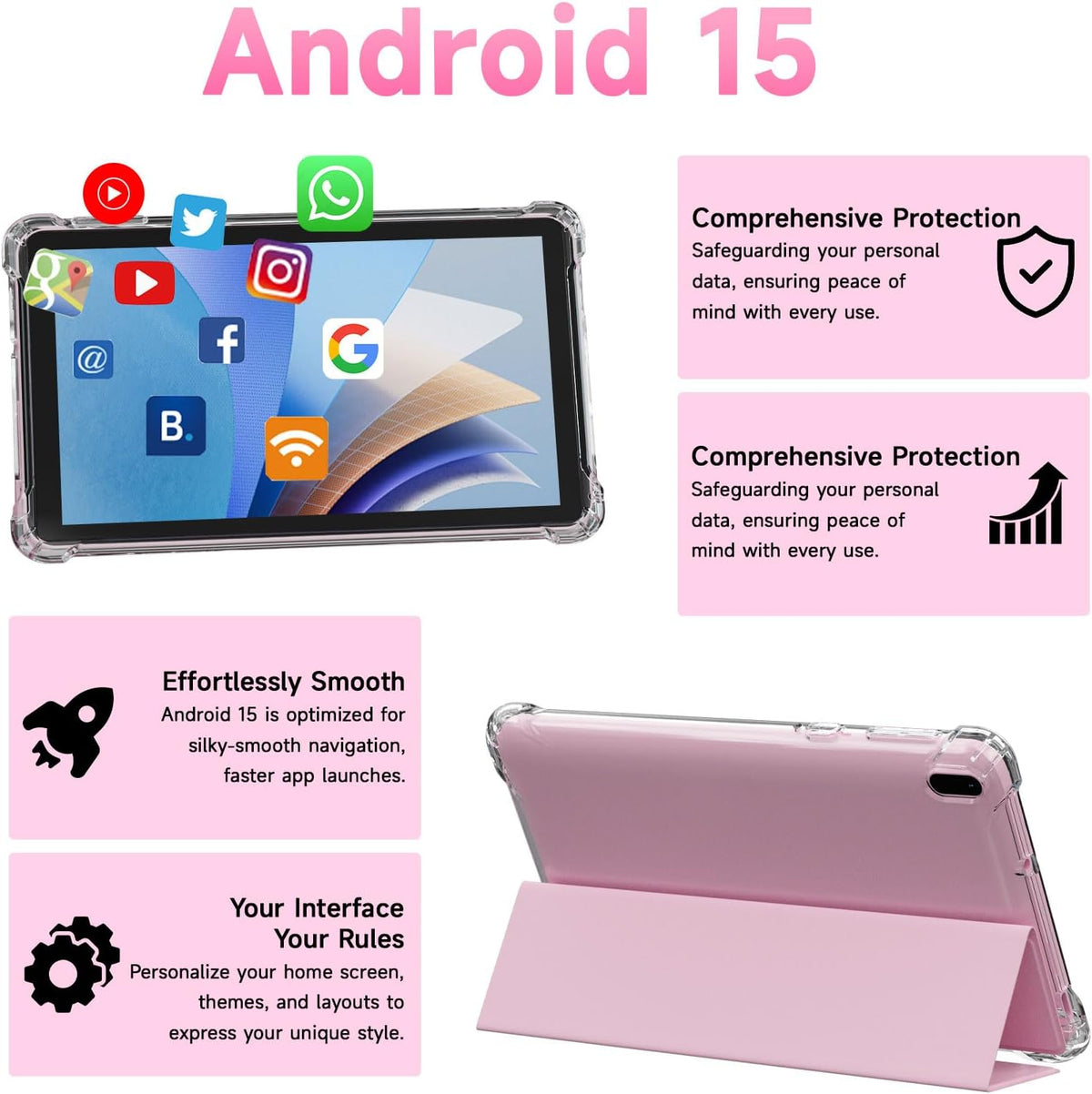BYANDBY Tablet Android 14.0 de 7 pulgadas, 4GB + 32GB ROM (1TB expa...