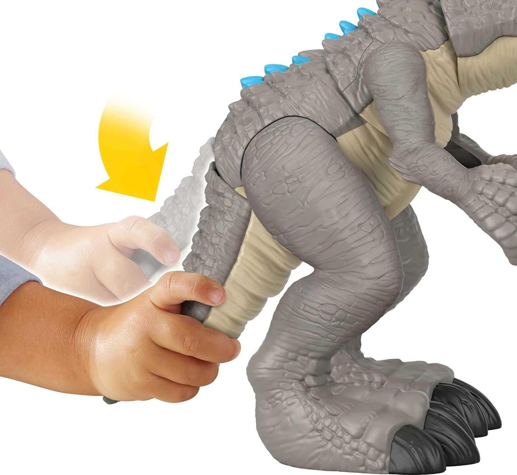 Fisher-Price Imaginext Jurassic World - Juego de figuras de dinosaurio Thrashing Indominus Rex para juegos de simulación, preescolar, niños a partir de 3 años