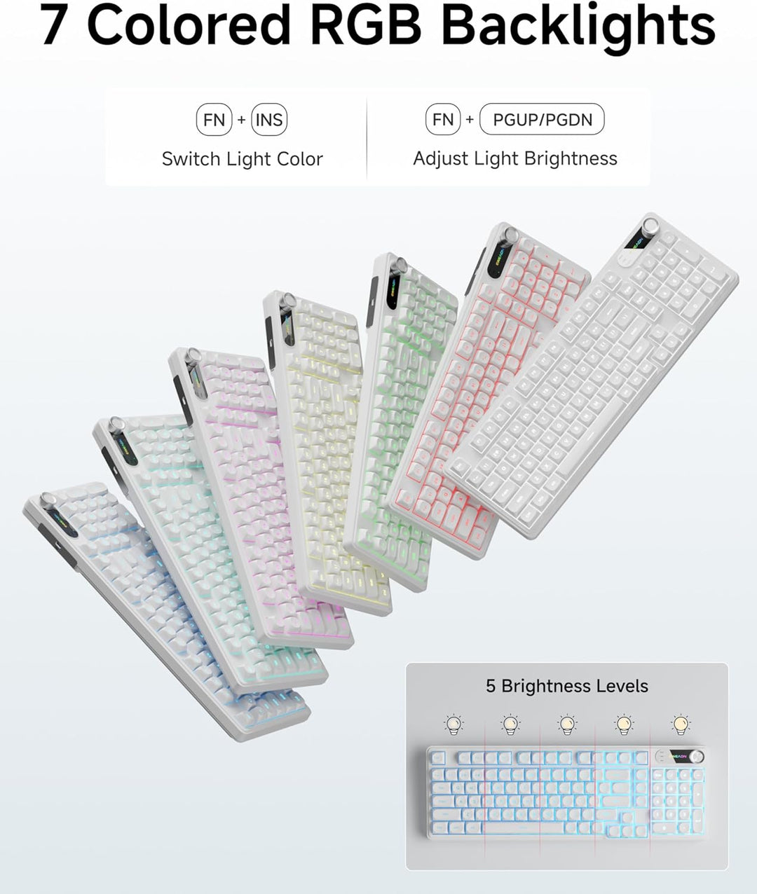EWEADN Combo de teclado y mouse con cable con reposamuñecas desmont...