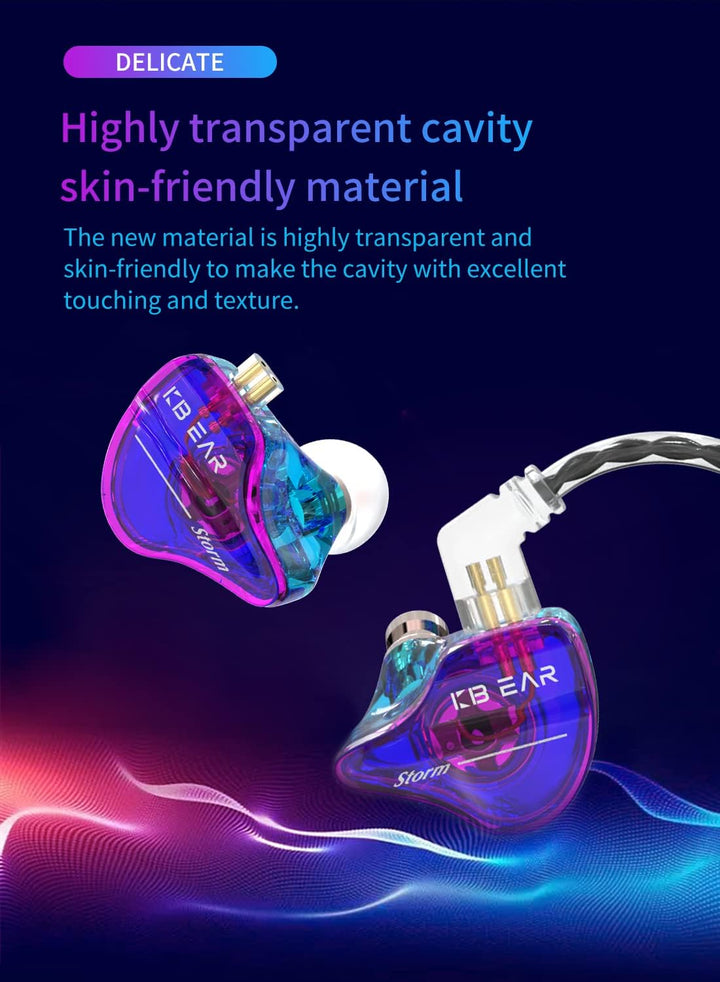 YINYOO KBEAR Storm Auriculares In Ear Monitor para Cantantes, Bater...