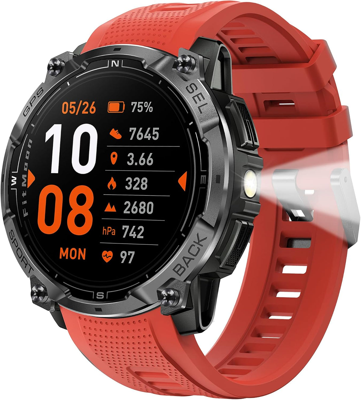 Relojes inteligentes militares para hombres, GPS y brújula integrados