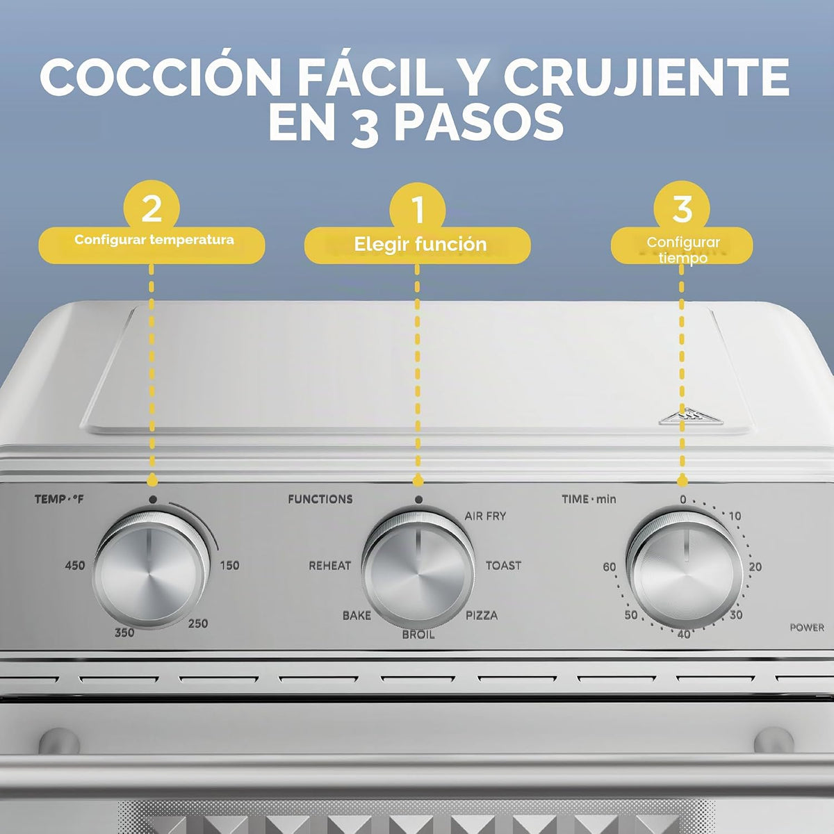 Midea Neo Air Fryer - Combo de horno tostador, 12.7 cuartos de galón, acero