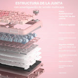 SOLAKAKA Teclado inalámbrico para juegos A99 Pro con pantalla LCD y...