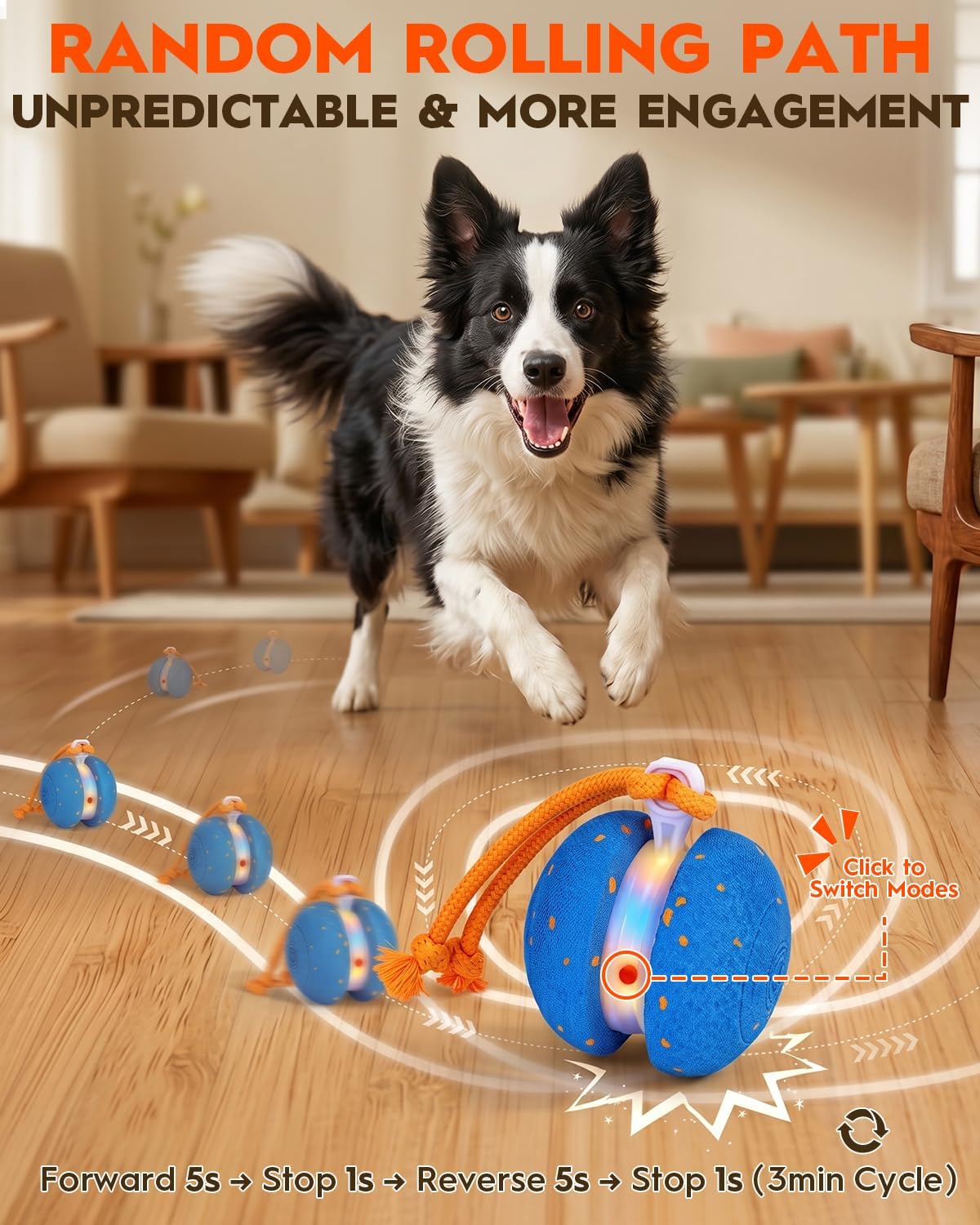 Juguetes interactivos para perros, bola automática de movimiento