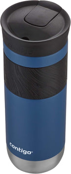 Contigo - Taza de viaje con aislamiento y con Snapseal (cierre por presión), 20 onzas fluidas, diseño saque, maíz azul, con asa
