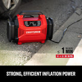 CRAFTSMAN Inflador de neumáticos de doble potencia, compresor de ai...