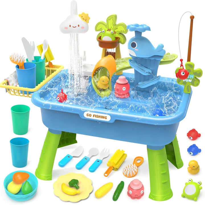 Fregadero de juego de 21 pulgadas de alto con agua corriente, frega...