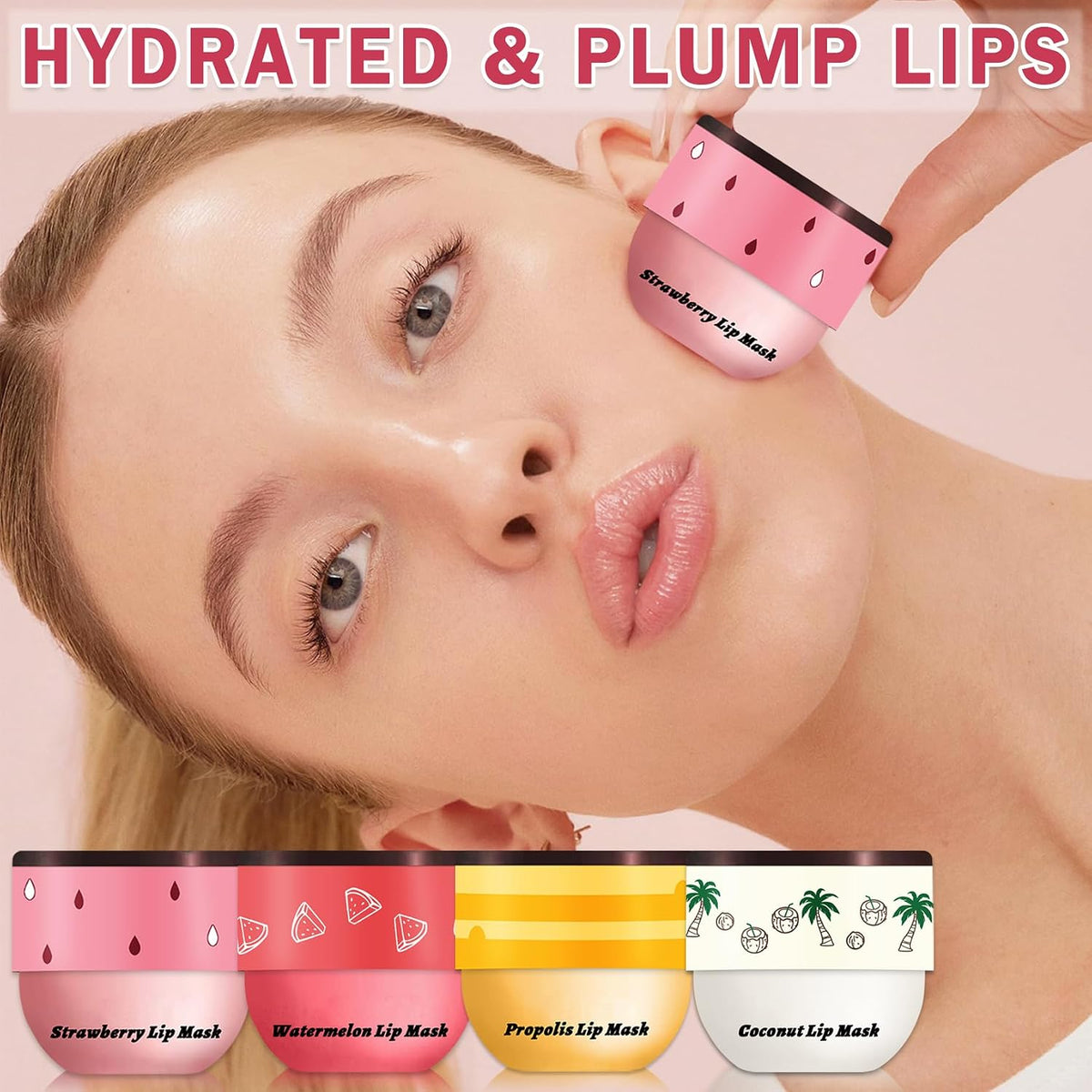 LZXLUKGIR Bálsamo labial de miel, mascarilla hidratante para labios...