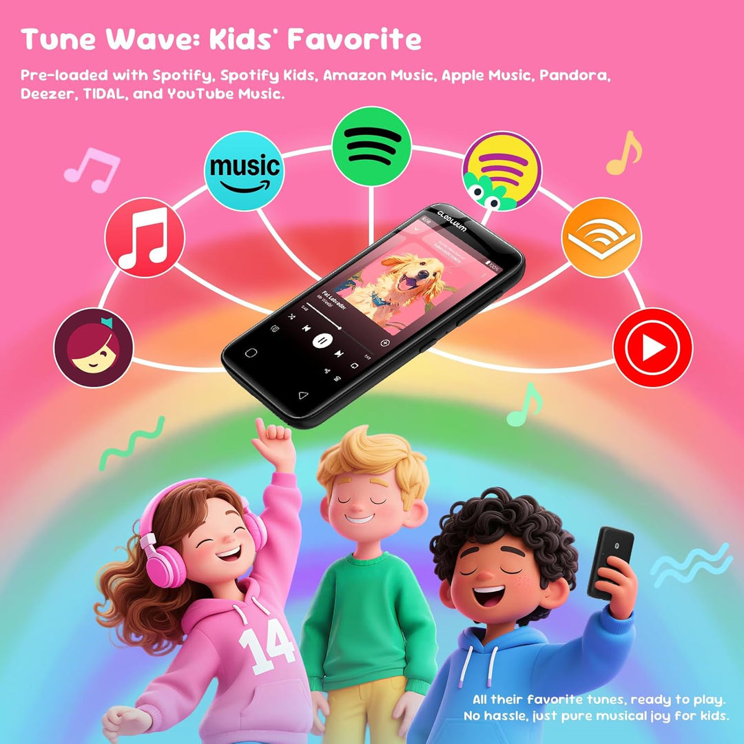 Globluum Reproductor MP3 de 80 GB para niños, controles parentales,...