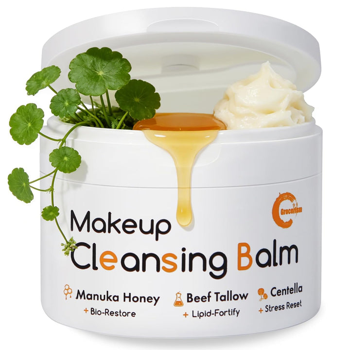 Grocerism Bálsamo limpiador de maquillaje, miel de manuka y sarga a...
