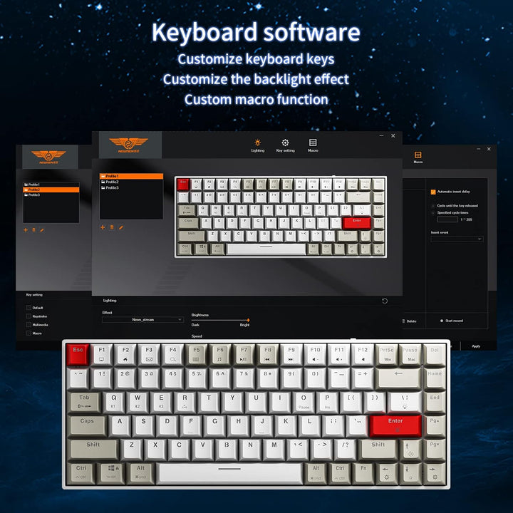 Newmen GM840 Teclado mecánico inalámbrico, con cable\/Bluetooth\/2....