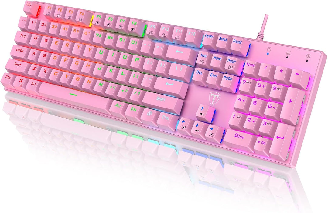 RisoPhy Teclado Mecánico para Juegos, RGB 104 Teclas Teclado Retroi...