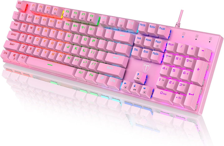 RisoPhy Teclado Mecánico para Juegos, RGB 104 Teclas Teclado Retroi...
