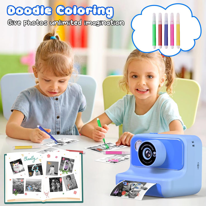 Cámara para niños con impresión instantánea, regalos de Navidad y c...