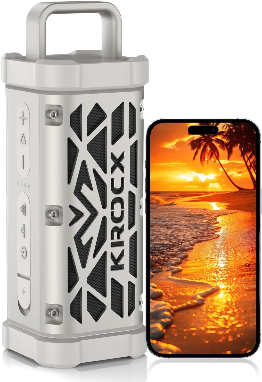 KROCX TRAVOR - Altavoz Bluetooth magnético, 45 W, resistente de alu...