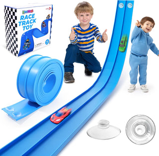 Juguetes flexibles de pista de carreras para niños: pista de rampa...