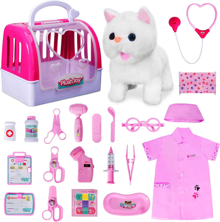 Kit de médico para niñas, juegos de veterinarios para niños, juego...