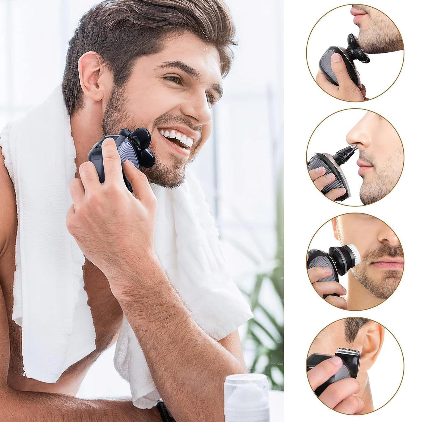 Telfun - Afeitadoras de cabeza eléctricas 5 en 1 para hombres calvo...