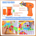 Juguetes de construcción STEM 224PCS Juego de destornilladores y taladro para