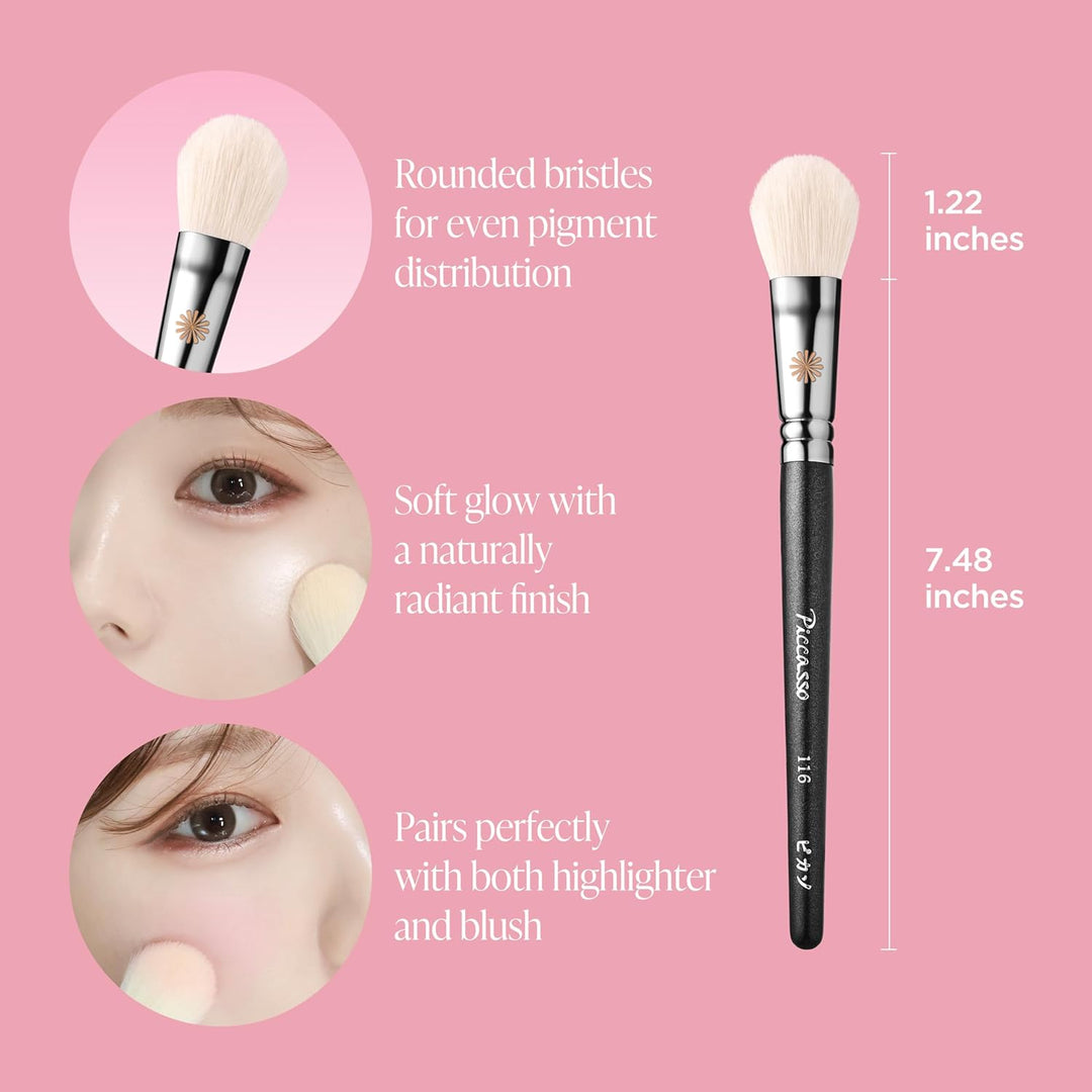 Piccasso 116 brocha iluminadora \u2013 Cepillo suave de maquillaje...