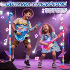 Kids Guitar y Microphone Set, Toddler Musical Instrument Toy, Blue