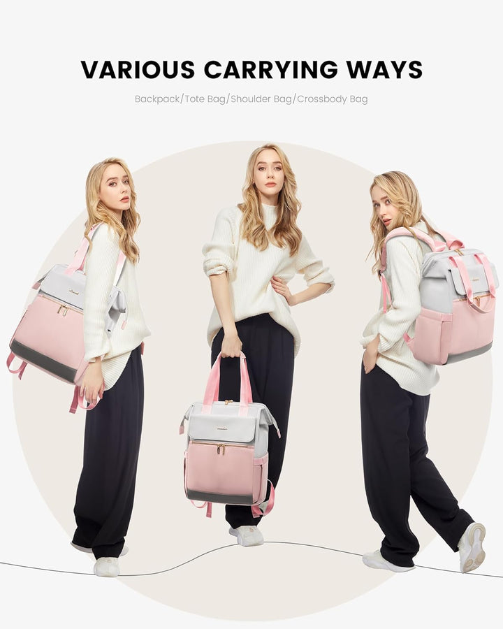 LOVEVOOK Mochila para laptop para mujer, mochila de trabajo convert...