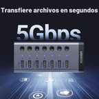 UGREEN, 90305, hub USB 3.0 de 7 puertos, adaptador 12V/2A