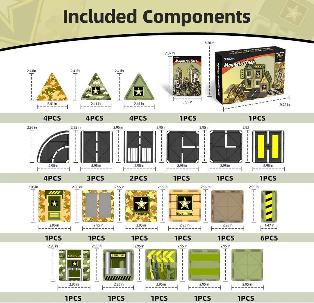 GobiDex Juguetes magnéticos del ejército, bloques de construcción m...