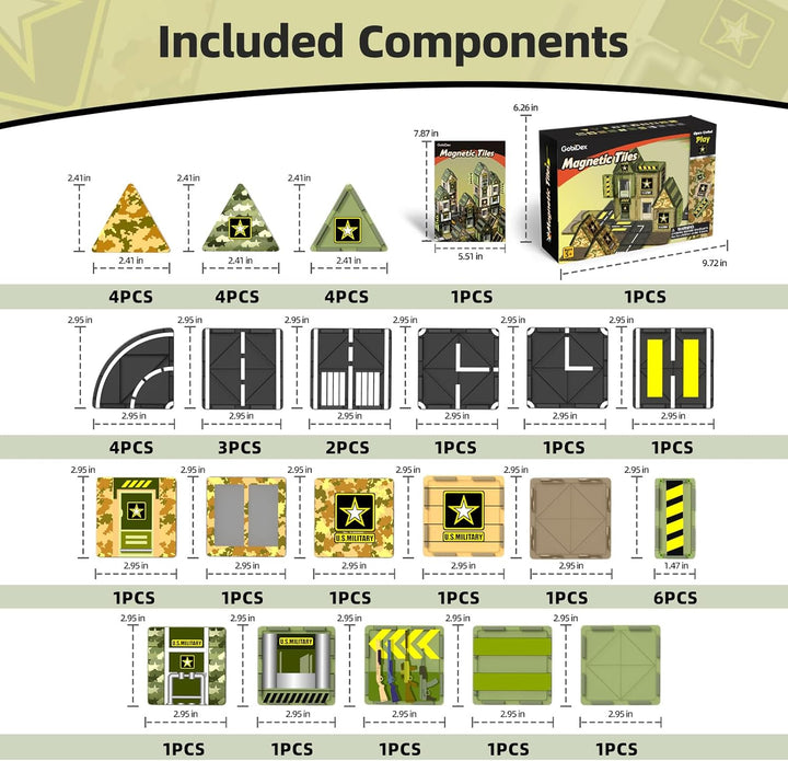 GobiDex Juguetes magnéticos del ejército, bloques de construcción m...