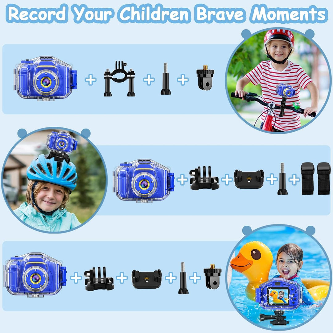 Agoigo - Cámara resistente al agua para niños, videocámara digital...