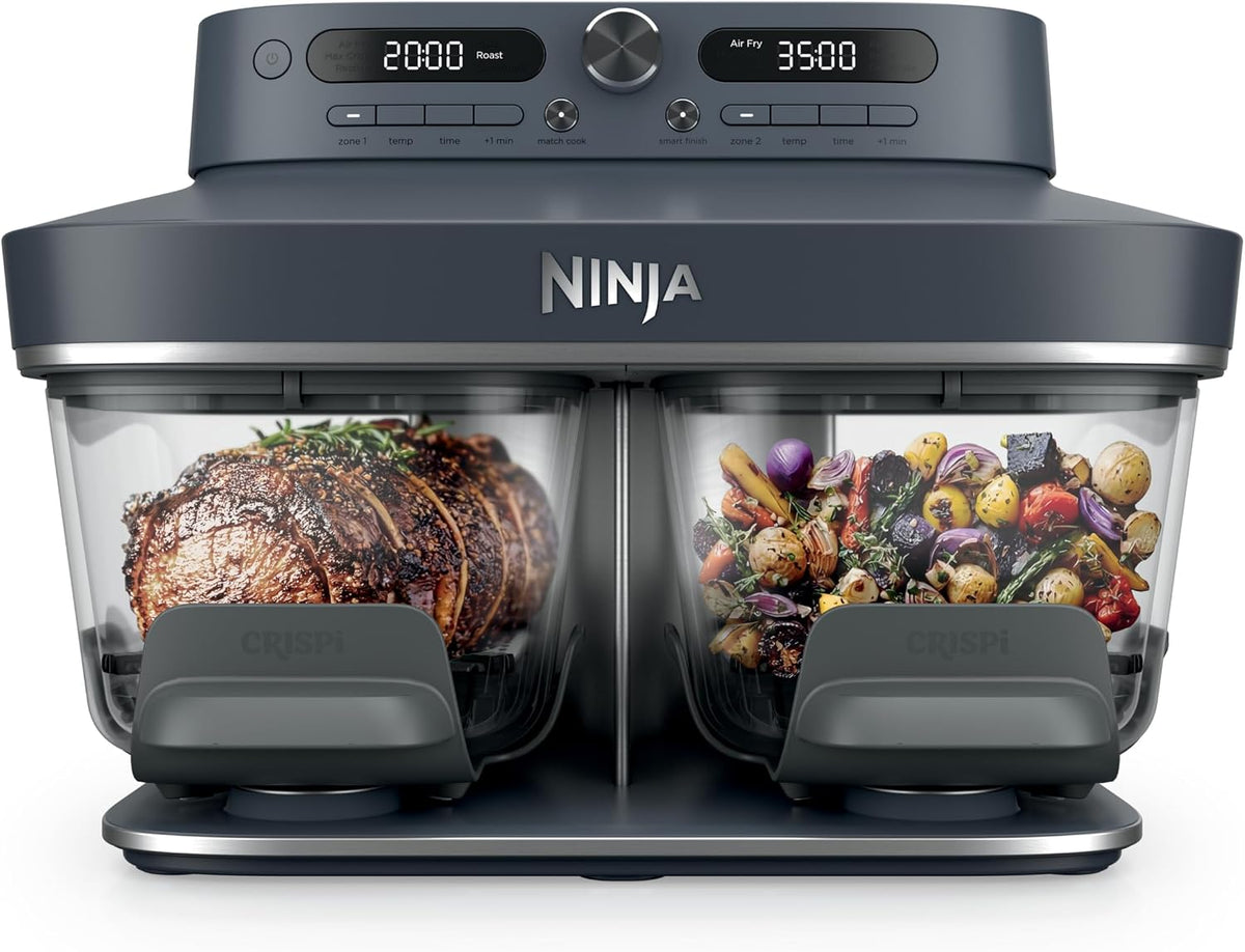 Ninja Crispi DualZone DD101BL1 - Freidora de aire para encimera de vidrio