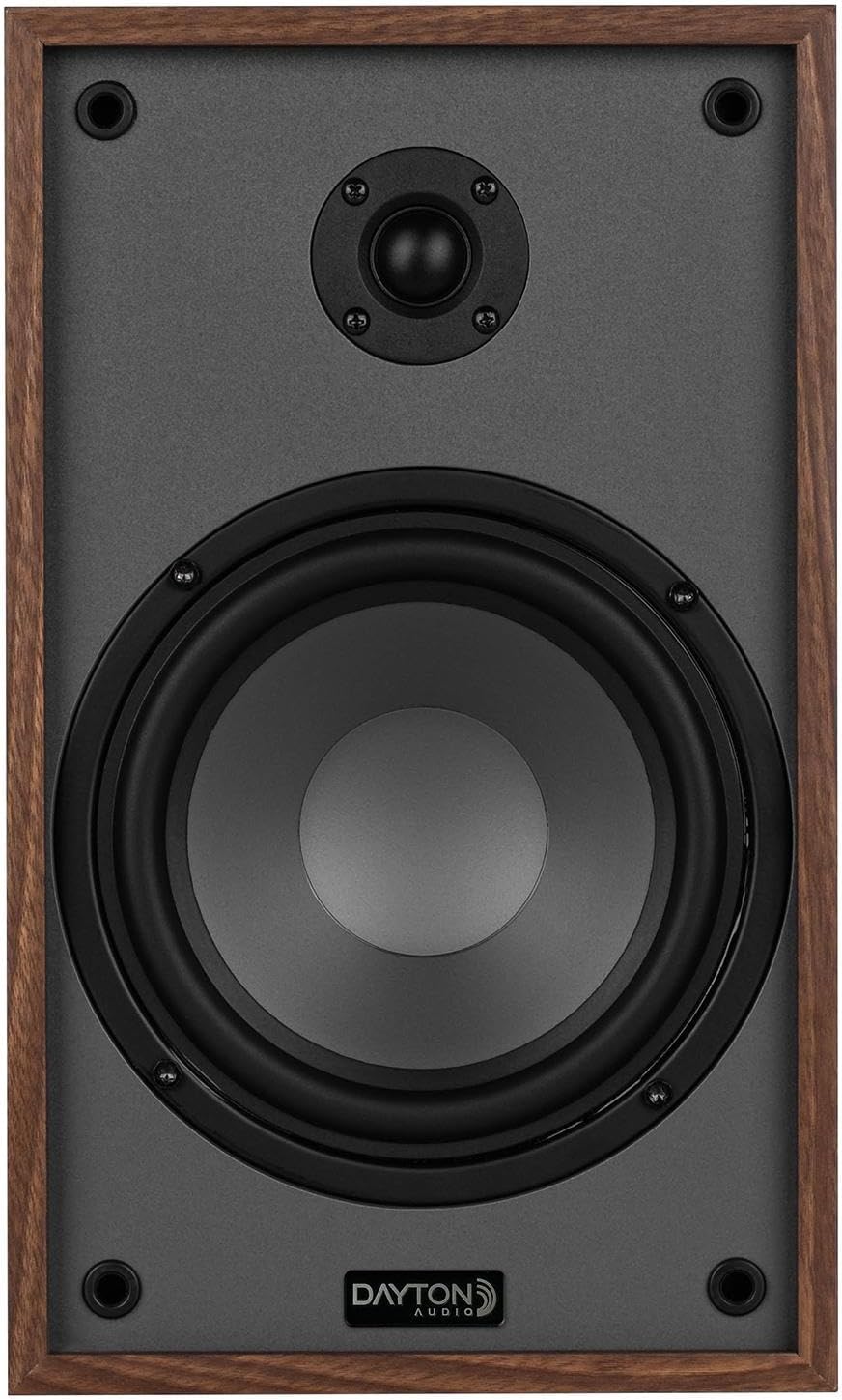 Dayton Audio Altavoces clásicos B65 para estantería, woofer de 6.5 pulgadas y tweeter de 1 pulgada, diseño pasivo de 2 vías, 60 W RMS, para música, TV y sistemas de audio para el hogar, madera