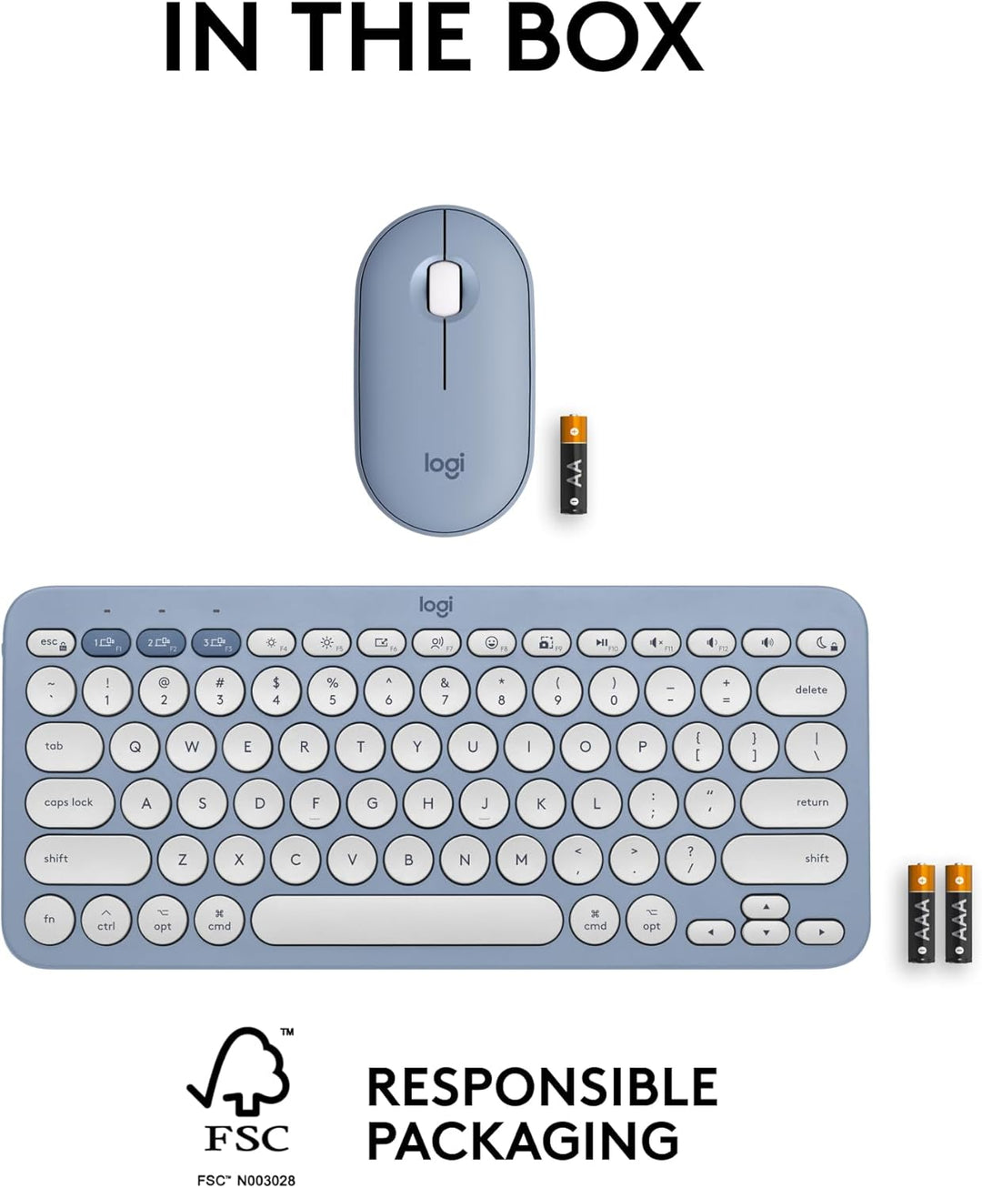 Logitech Pebble 2 Combo para Mac, Teclado y Mouse Inalámbricos, Del...