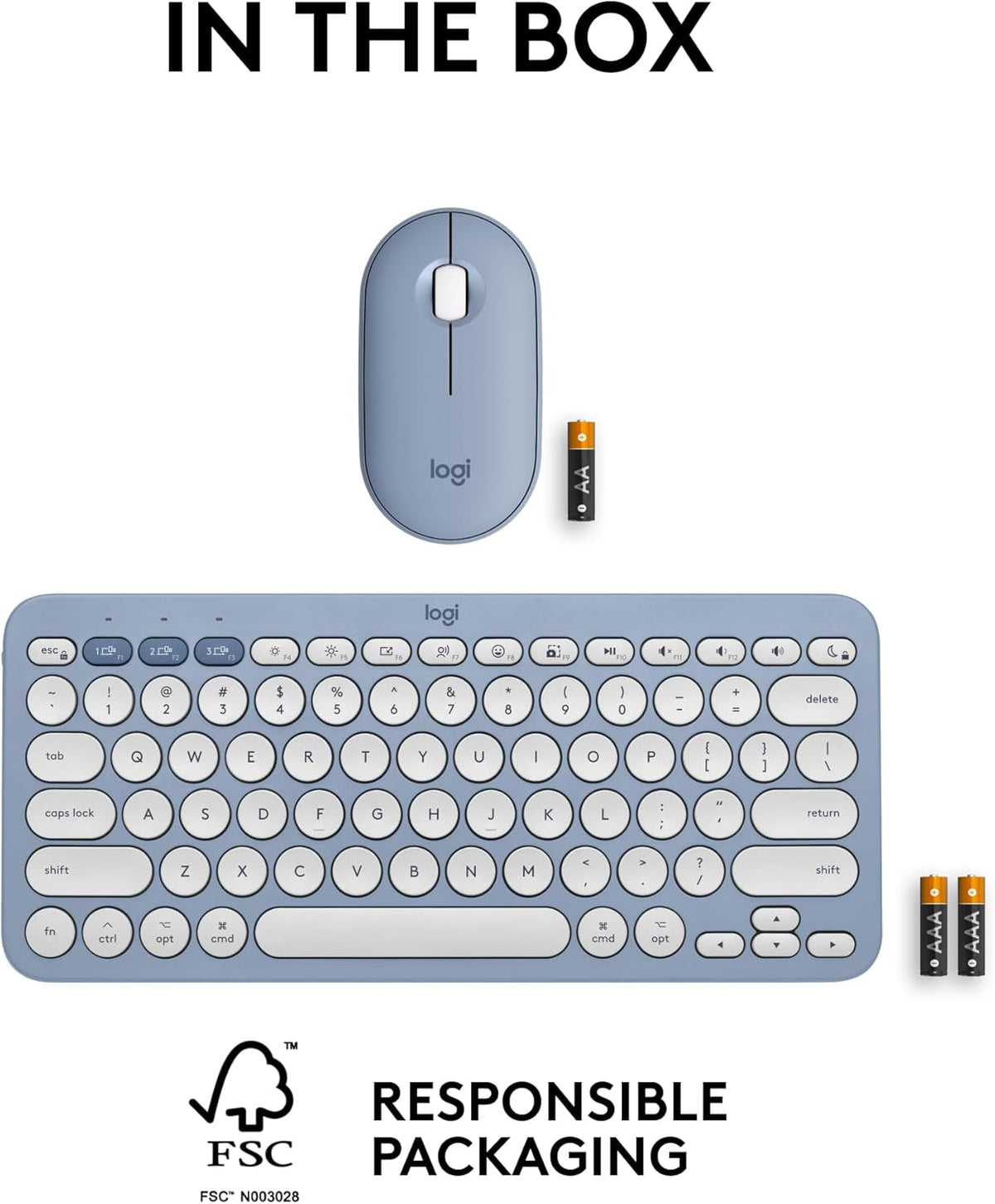 Logitech Pebble 2 Combo para Mac, Teclado y Mouse Inalámbricos, Del...