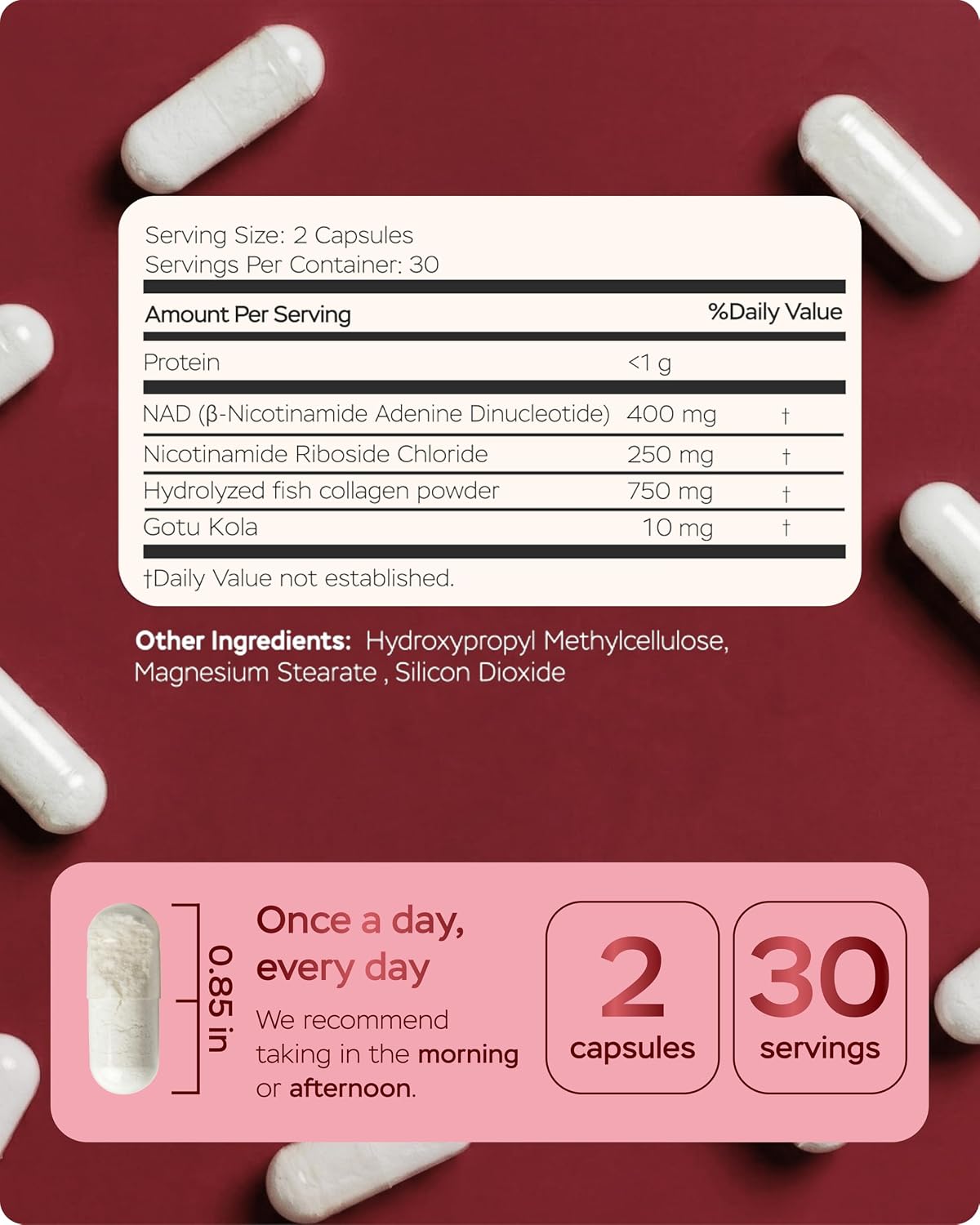 Suplemento NAD Plus de 1400 mg - Suplemento alternativo NMNH apoya...