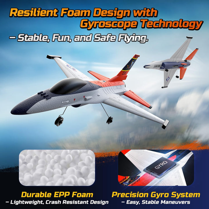 DEERC Avión RC estilo F-16 (X-62A Vista), chorro de control remoto...